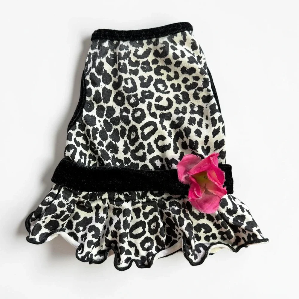 Lulupink Dog Clothes Bundle 4pc Small XS Sweaters Dresses Leopard Stripe Purple